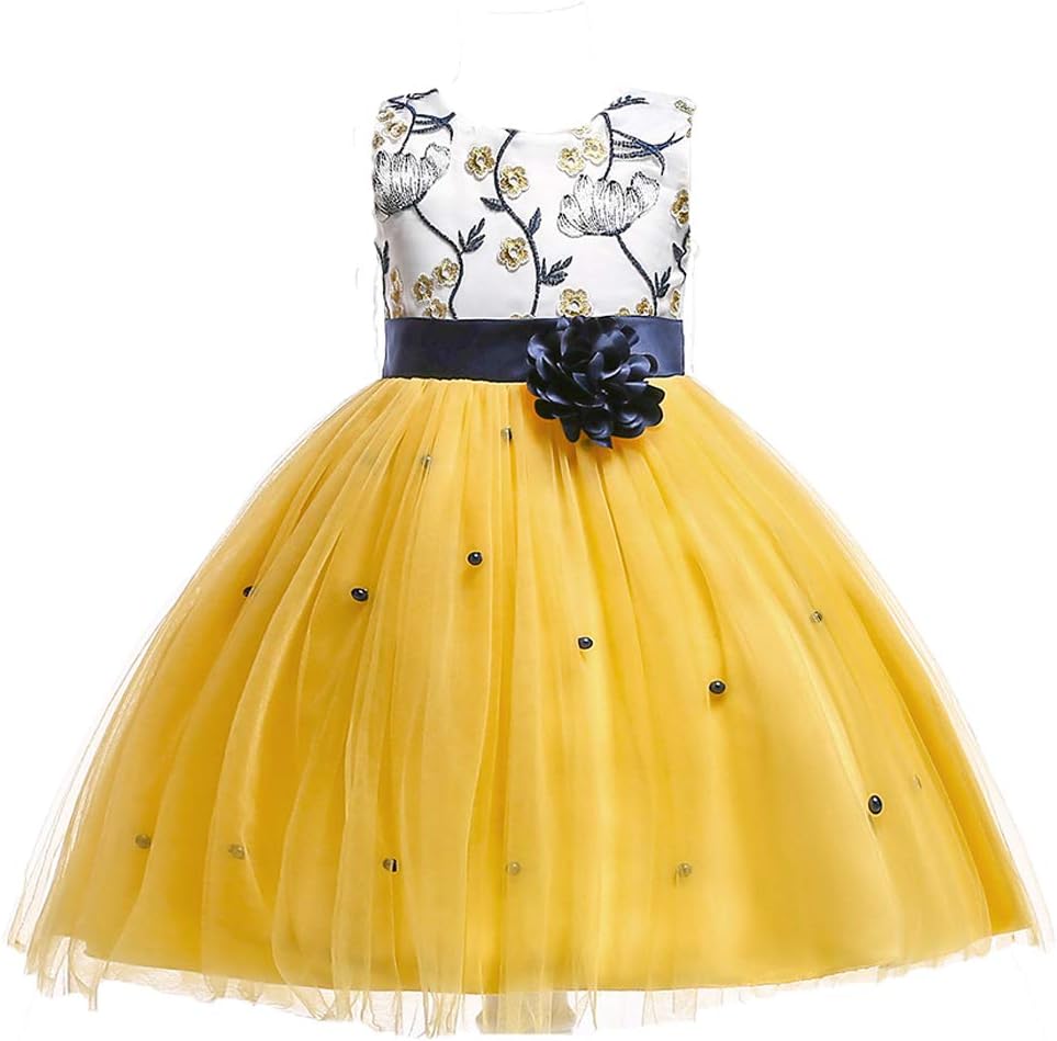3M-9T Baby Girls Flower Dress Embroidery Pageant Party Wedding Lace Dresses