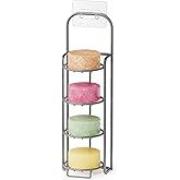 SpaceAid 4 Tier Shampoo Bar Holder for Shower, Self Draining Soap Bar Holders Caddy for Bathroom Wall and Kitchen Sink, Shampoo Bar Dish Rack, Stainless Steel Bar Soap Holder (Gray)