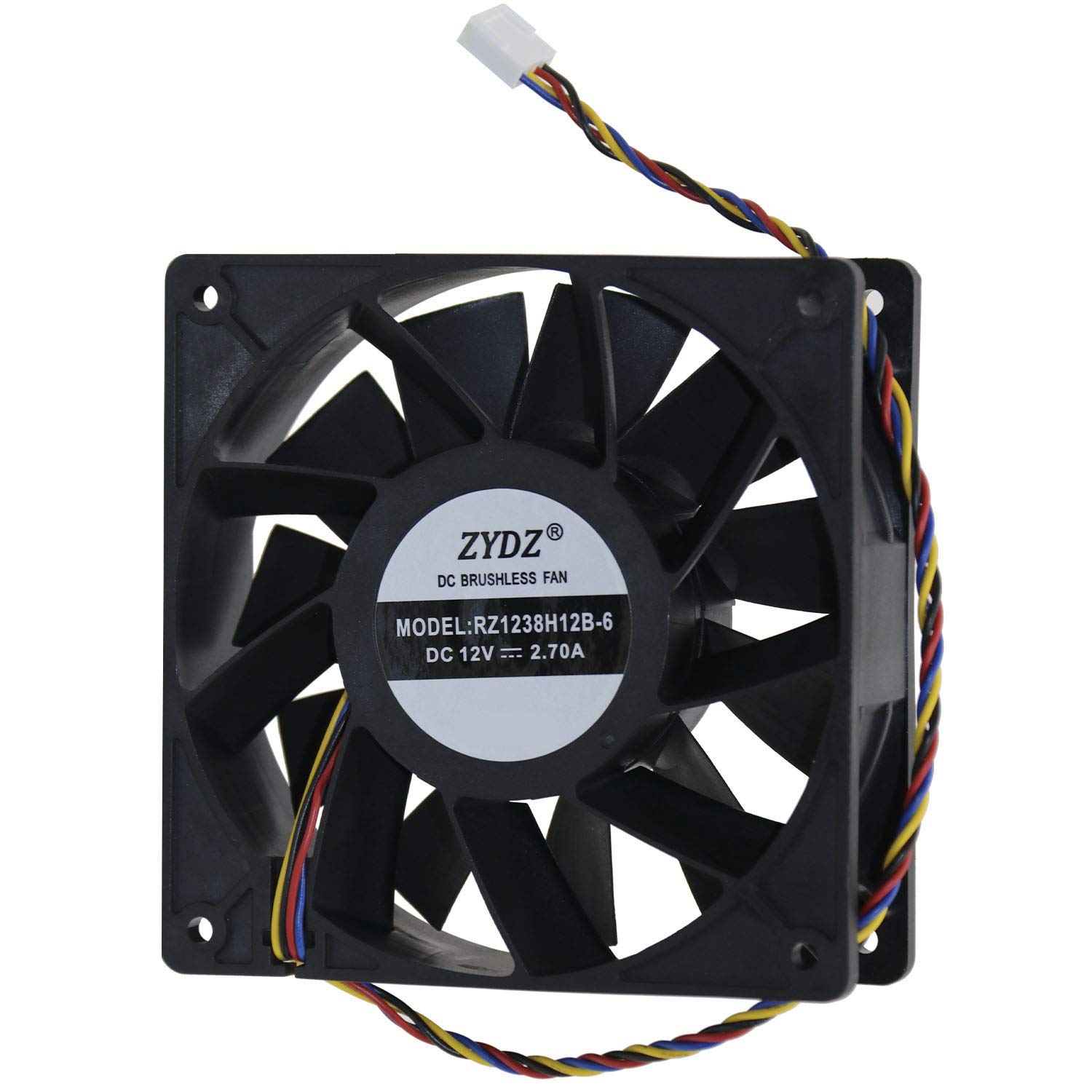 Ibest imPetus 4500 RPM 4-Pin Fan for AntMiner D3/L3+/S9/T9/S17 with Works for All Bitmain, Also Works for GPU Miners, AsicMiner Misieren BRUSHLESS, PC Computer High CFM Cooling Case Fan (120mm,Black)