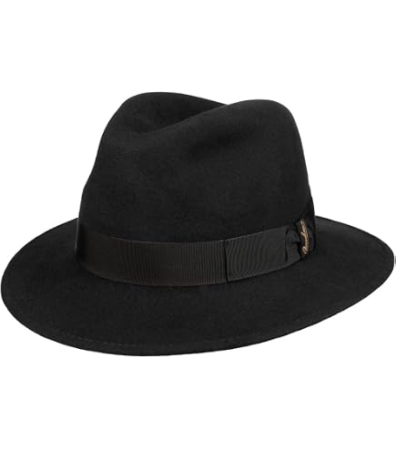 Borsalino Alessandria Superior Fur Felt Hat Men Black 6 3/4 at