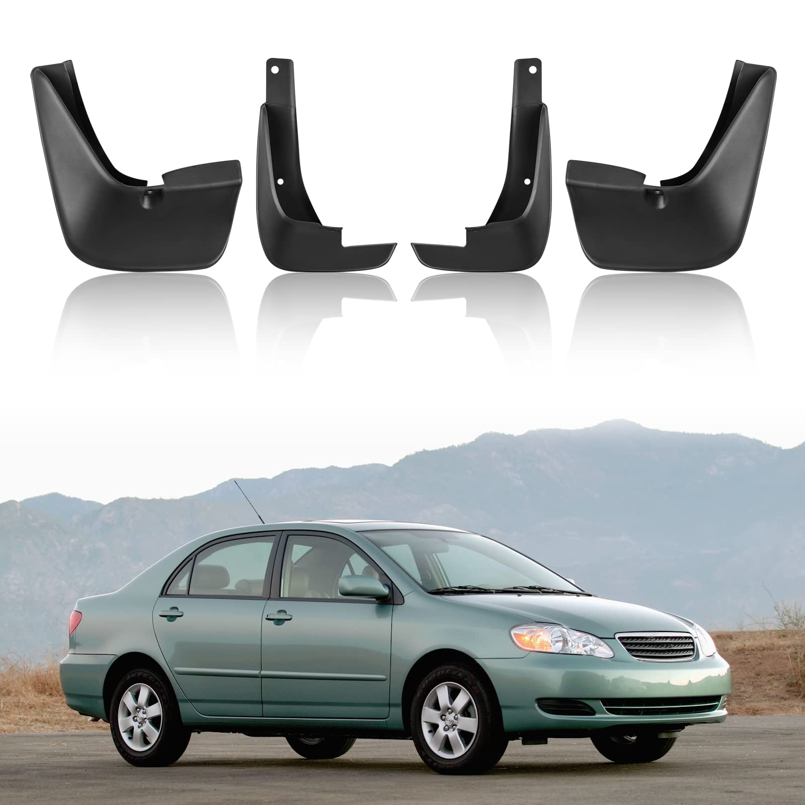 Photo 1 of BDFHYK Mud Flaps Splash Guards 4PCS Front & Rear Side Mud Guards Compatible with Toyota Corolla 2003-2008 (Sedan Only) 9th gen
