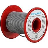 BNTECHGO 22 Gauge Silicone Wire Spool 100 ft Gray Flexible 22 AWG Stranded Tinned Copper Wire