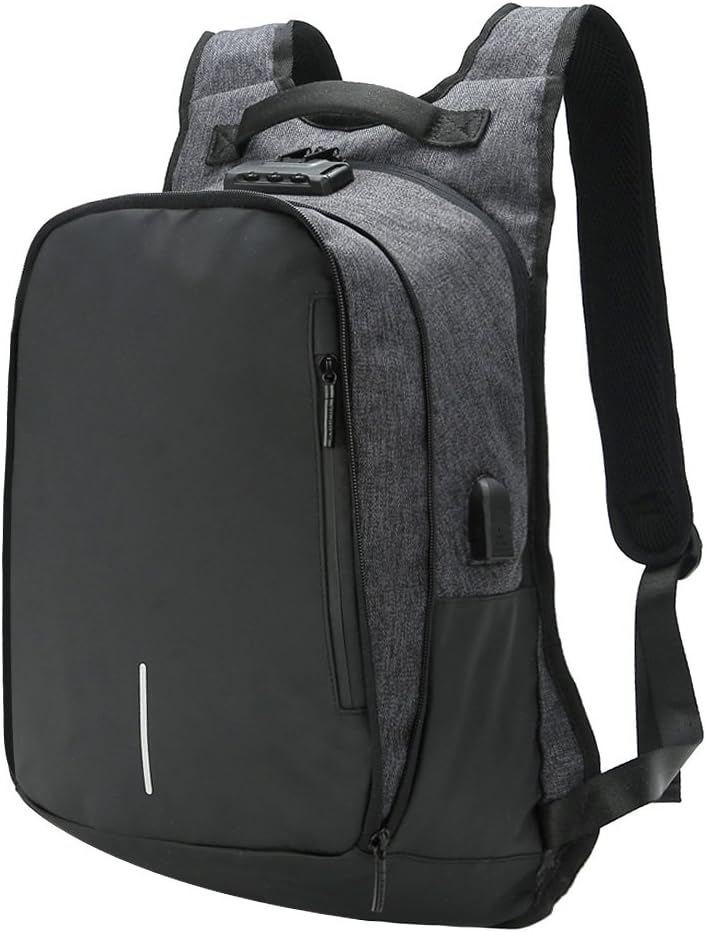 Password Security Locks Laptop Backpack with USB Port,Waterproof College School Bag Computer Rucksack Fits 14" Laptop Notebook