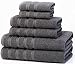 American Soft Linen 100% Cotton 6 Piece Towel Set, Christmas Bathroom Sets, After Shower Bath Towel Sets, Iron Gray