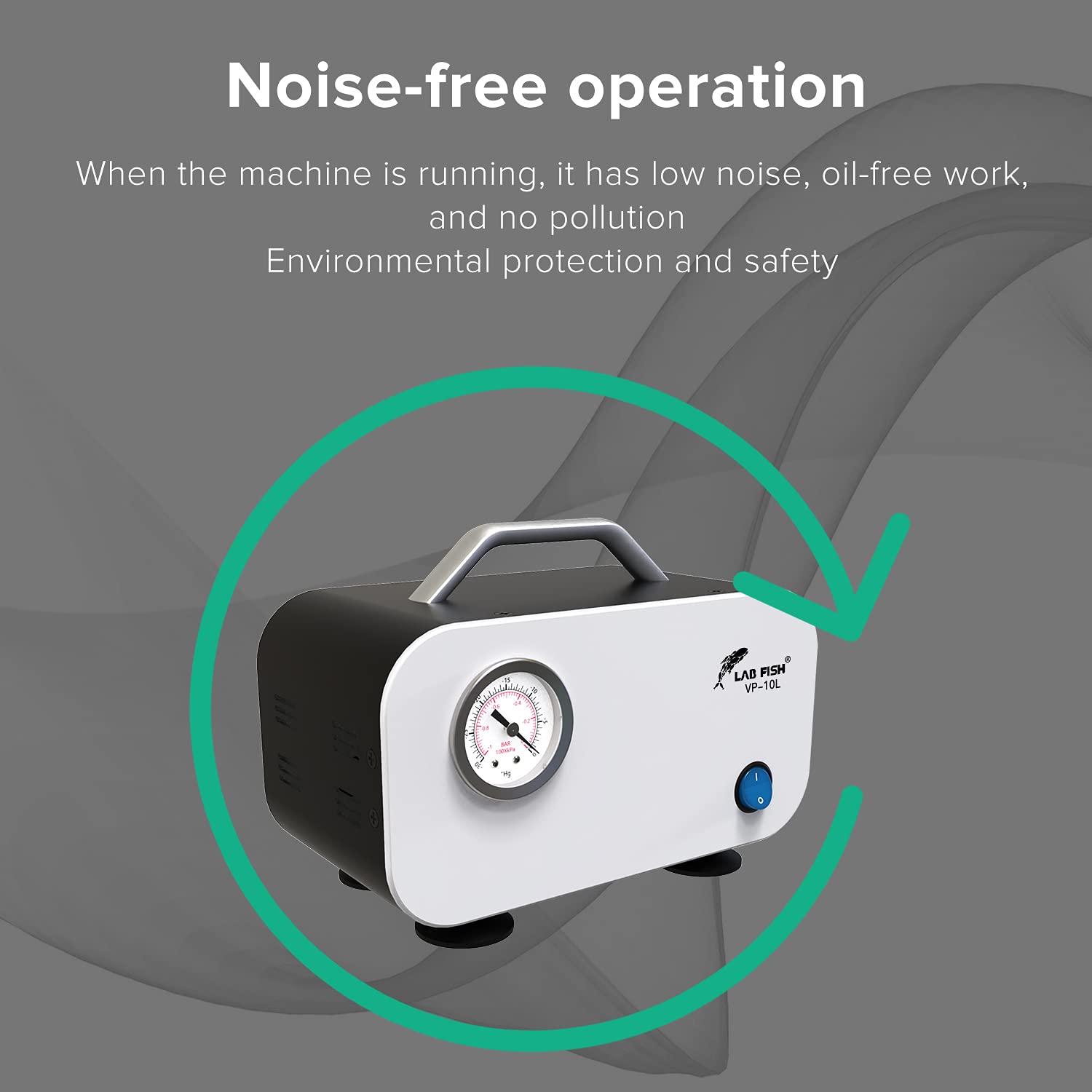 Lab Portable Oilless Diaphragm Vacuum Pump 10L/min with Rubber Tube, 110V-220V: Industrial & Scientific