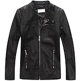 LJYH Boys' Faux Soft Leather Jackets Children Biker Outerwear Coats Black