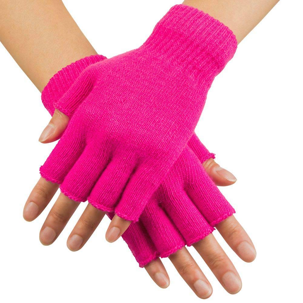 Boland - Fingerless Gloves for Adults, Pink, One Size, 01906