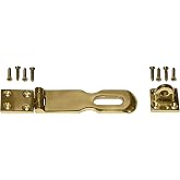 Polished Solid Brass Hasp Set - Furniture Drawers Cabinet Doors Chest Box Lids Padlock (Brass)