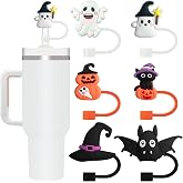 IOKUKI 6 PCS Halloween Straw Toppers for Stanley 30&40 Oz Tumbler, 10mm/04in Straw Covers Cap for All 9-10mm Straws, Dust-Proof Reusable Protector Topper for Water Bottle