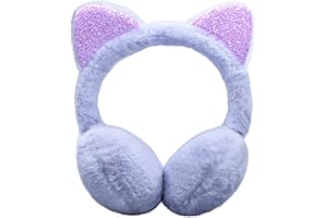 HYHFM Winter Earmuffs for Kids - Cute Animal Plush Warm Faux Fur Ear muffs with Cat Ear