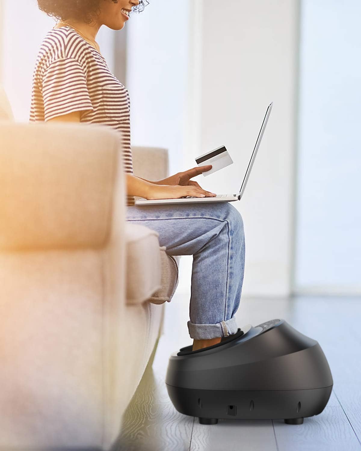 Carevas Foot Massager Machine, Shiatsu Kneading Foot Massager with Heat, Rolling, Air Compression, Pain Relief for Home Use: Health & Personal Care