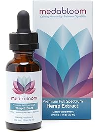 Medabloom Premium Hemp Oil Extract &ndash; Pure, Potent, No Dirty Taste &ndash; Stress Anti Anxiety Relief, Pain, Herbal Sleep Supplements, Arthritis, Fibromyalgia &ndash; 3rd Party Tested, Organic Oils, Made in USA