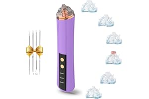 PENSVOX Blackhead Remover Pore Vacuum,Facial Pore Cleaner-6 Suction Power,3 Adjustable Suction Levels,USB Rechargeable Blackhead Vacuum Kit Electric Acne Extractor Tool for Women & Men (Purple)