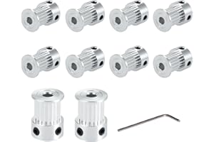 GBA-SZC GT2 Pulley 20 Teeth 5mm bore Pulley Wheel for Voron 2.4 for 3D Printer 9mm/10mm Width GT2 Timing Belt.(10pcs)