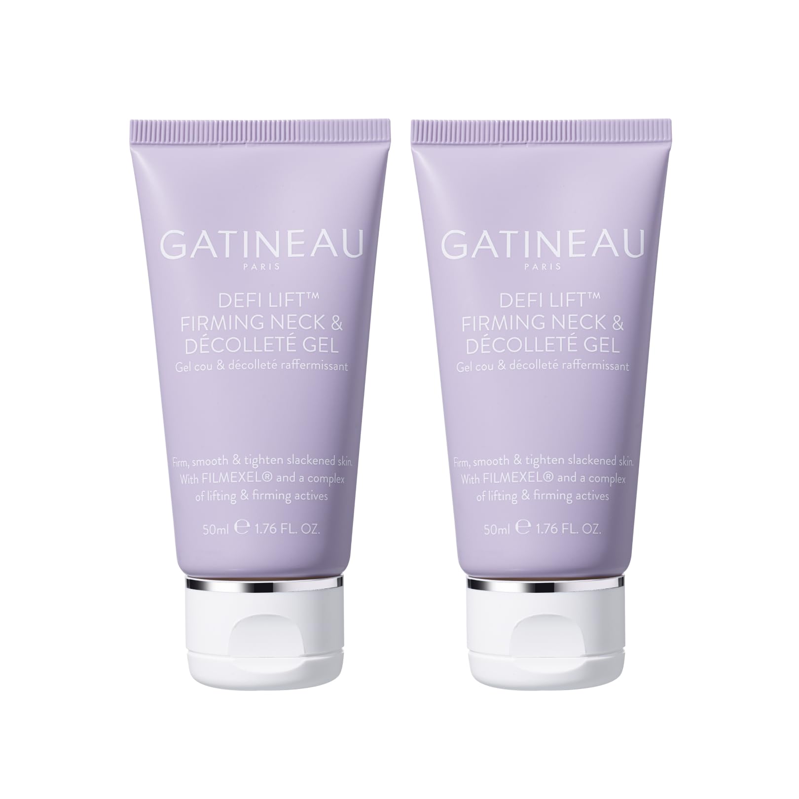 GATINEAU Defi Lift Neck & Décolleté Gel Duo - 50ml x2, Rejuvinating Gel, Filmexel® & Sorghum Bicolor Stalk Juice, Firms, Sculpts & Tightens Neck & Décolleté, Smooths Fine Lines & Improves Skin Tone — image 1