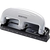 Bostitch Office EZ Squeeze 3-Hole Punch, 20 Sheet Capacity, Reduced Effort, No Jam Technology, Silver