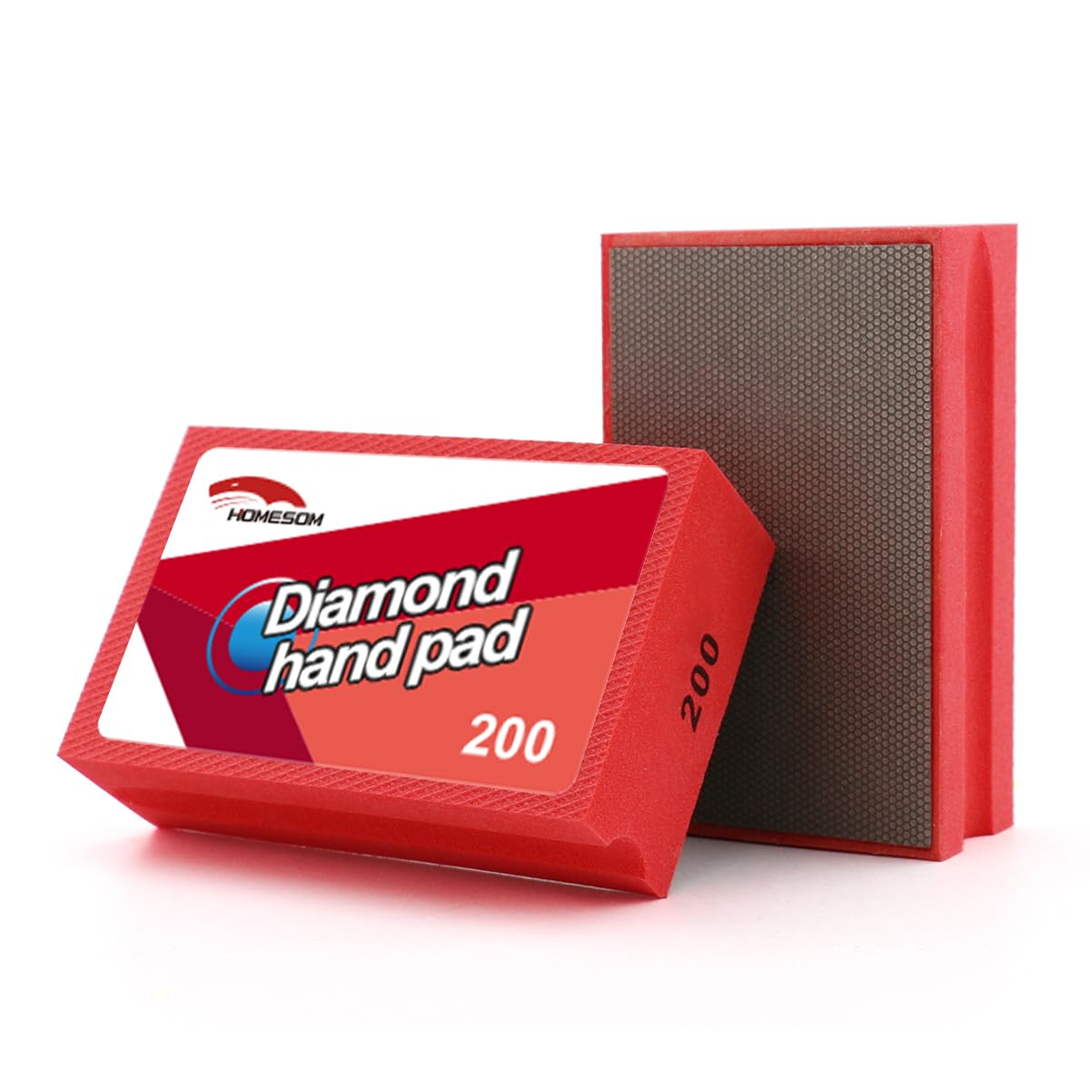 HOMESOM Diamond Hand Polishing Pads Electroplated Diamond Tools Pad Sanding Block for Grante MarbIe Stone Glass 200 Grit