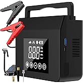 Jump Starter with Air Compressor, 4000A Car Battery Jump Starter(ALL Gas/8.0L Diesel) with 150PSI Tire Inflator 12V Car Battery Jump Power, 15000mAh PowerBank With LED Light, with Type-C Quick Charge.