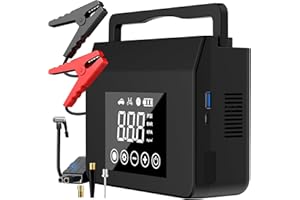 CAPAPRO Jump Starter with Air Compressor, 4000A Car Battery Jump Starter(ALL Gas/8.0L Diesel) with 150PSI Tire Inflator 12V Car Battery Jump Power, 15000mAh PowerBank With LED Light, with Type-C Quick Charge.