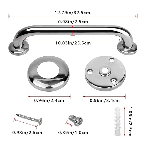 Pack Shower Grab Bar, Stainless Steel Bathroom Grab Bar, Shower
