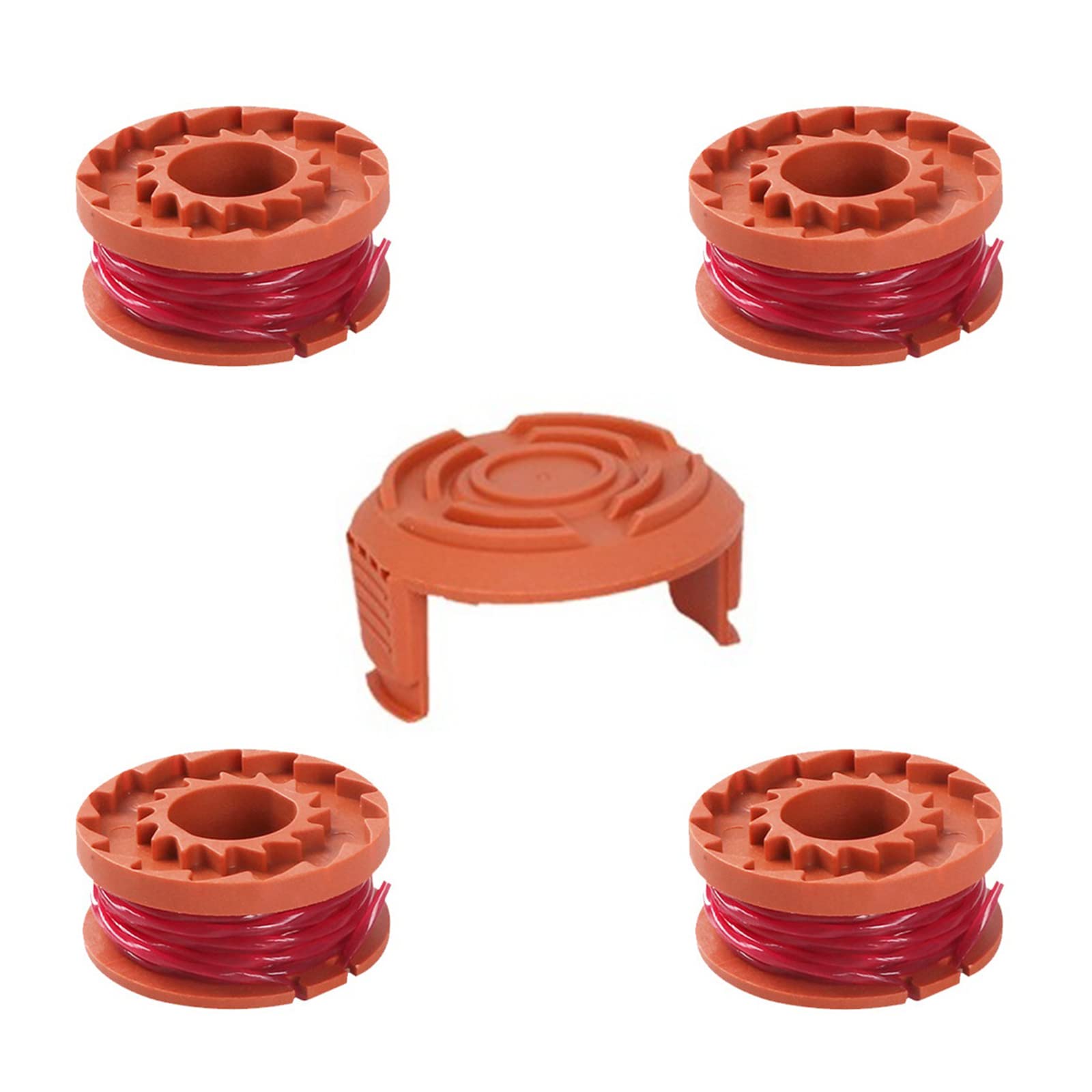 BIGJIYU 5 Pieces Lawn Mower Strimmer Coil for Worx Strimmer Spool Line WA0004.1/WA0010 Replacement