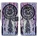 Galaxy Note 9 Case, Samsung Galaxy Note 9 Wallet Case, Mavis's Diary Premium PU Leather Wallet 3D Cute Design Purple Totem Wind Chimes Painted Pattern Floral Flip Folio Case with Soft TPU Inner Cover