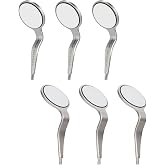 JMU 6 Pcs #5 Double-Sided Dental Mirror Heads Stainless Steel | Anti-Fog Coating, Dual Angle View, Replacement Mirror Heads for Professional Intraoral Dental Examination
