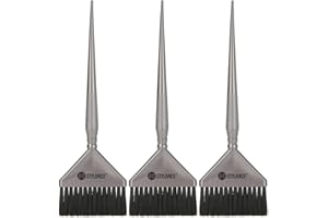 STYLANCE 3 Pieces Hair Color Brush Kit, Balayage Tint Brush, Soft Bristles- Hair Dyeing Brushes, for Salon Hairdresser (Silver)