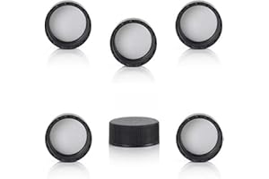 Magnakoys Black 24-400 Continuous Thread Closure Caps for Vials (24-400, Black, 6)