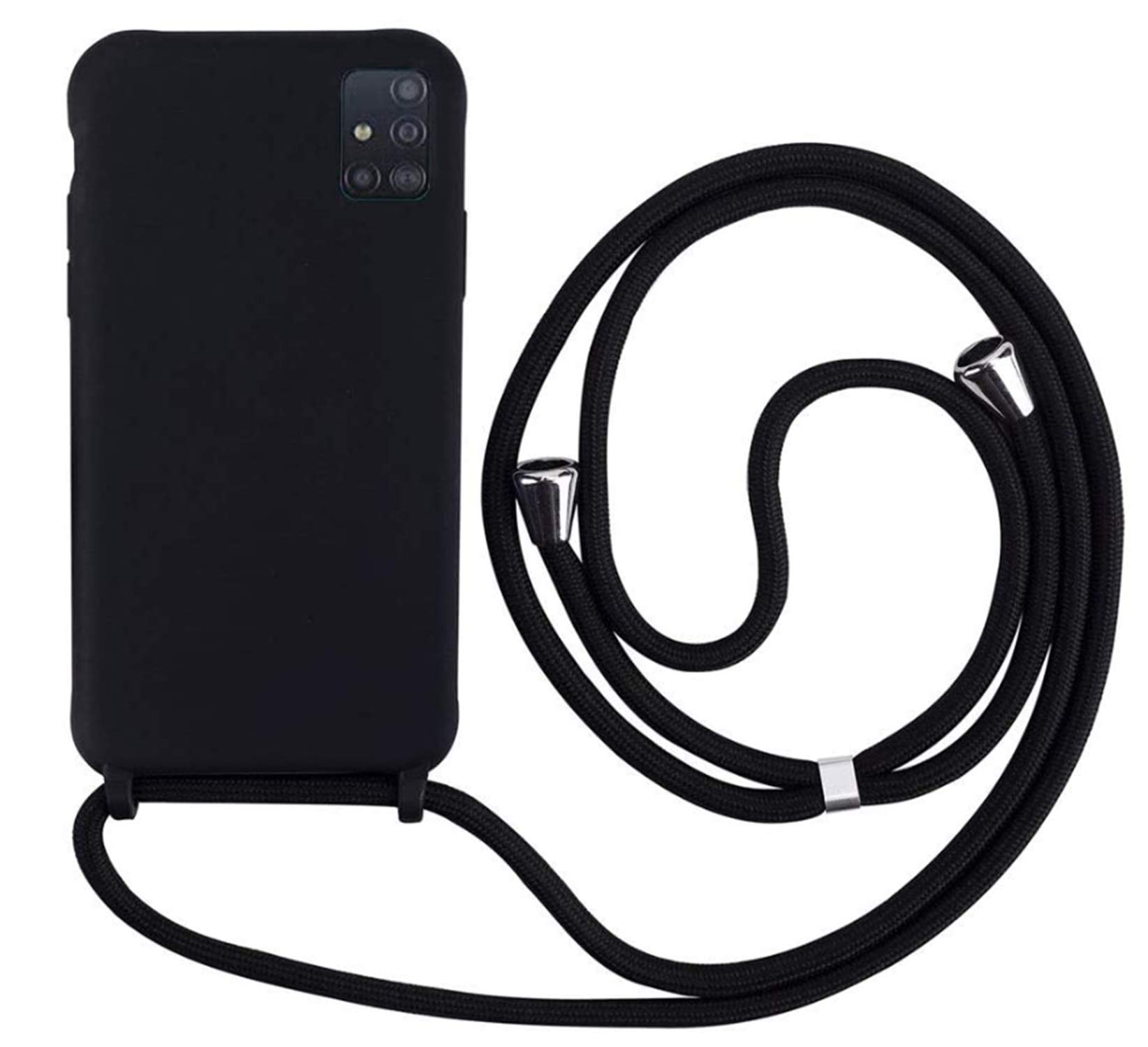 MEVIS Case Compatible with Samsung Galaxy A51, Necklace for Cell Phone Collars Slim Shockproof Adjustable Lanyard Case Black โ image 1