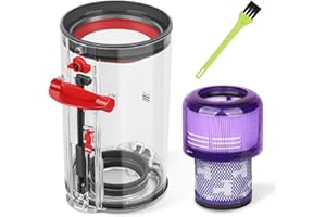 DRROBOR Dust Bin Filter Kit for Dyson V11 V15 Vacuum Cleaner, Canister Replacement Dust Bucket Container Part No.970050-01/965443-01