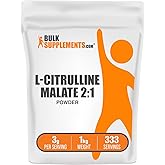 BulkSupplements.com L-Citrulline Malate 2:1 Powder - Nitric Oxide Boost, Citrulline Malate Supplement - Unflavored & Gluten Free - 3g per Servings, 1kg (2.2 lbs) (Pack of 1)