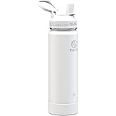 Takeya Actives Water Bottle with Straw Lid - Durable & Easy-Care Water Bottle with Stainless Steel Insulation - BPA-Free Lid with Carry Handle & Straw - Dishwasher-Safe - 24 oz, Arctic