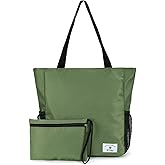 ETidy Large Capacity Foldable Tote Bag With Zipper Water-resistant SandproofWomen Beach Bag Handbag GymBag Travel ShoppingBag