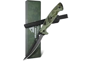 DRAGON RIOT 5 inch Bait Knive, Black Stainless Fillet Fishing Knife with Large Non-Slip Handles - Essential Tool for Anglers