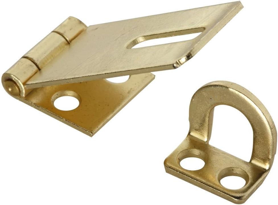 National Hardware N102-178 V30 Safety Hasp in Brass - Barrel Bolts - 