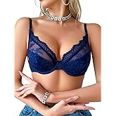 SOLY HUX Women's Sexy Lace Bras Underwire Everyday Bra Comfort Push Up Bralettes