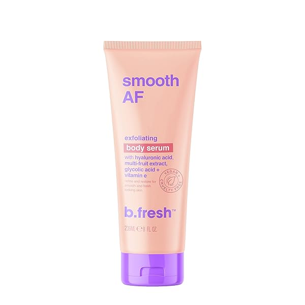 B.TAN EXFOLIATING BODY LOTION | SMOOTHING BODY SERUM – MOISTURIZING & HYDRATING, REFINES & RESTORES SKIN TEXTURE & FINE LINES, INFUSED WITH HYALURONIC ACID + VITAMIN E FOR ULTRA DRY SKIN, 8 FL OZ
