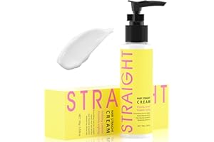 gowwim Hair Straightener Cream, 72h Long-Lasting Frizz Control Heat Protection up to 230°c (450℉) Plant Extracts Nourishing Smoothing Straightening Cream for Frizzy & Curly Hair 100g/3.53 Fl Oz