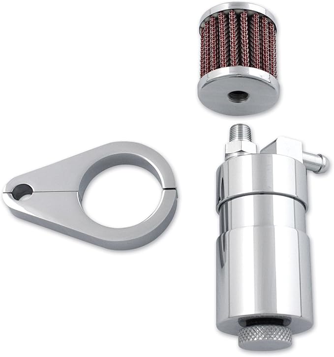 VTwin Manufacturing Chrome Engine Breather Oil Collector