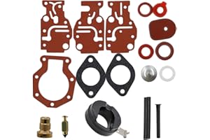 FJSADOBO Carb Carburetor Rebuild Kit for Johnson Evinrude 439073 431897 18-7219 6 8 9.9 15 20 HP Replacement Parts