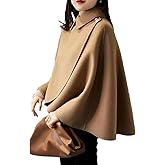 XINMAIKE Women's Wool Blend Capelet Capes Hooded Warm Poncho In winter