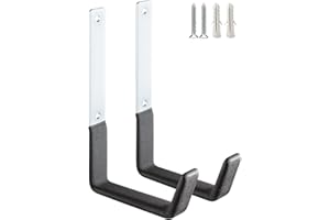 GEEWATOM Heavy Duty Steel Hooks ,Garage Storage Utility Hooks,Heavy Duty Tool Organizer,Steel Wall Mount Hooks, Hose Hanger, Steel Garage Garden Hooks (2)