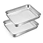 TeamFar Rectangular Cake Pan Set of 2, 9.3’’ x 7’’ x 2’’, Small Stainless Steel Lasagna Cake Brownie Baking Roasting Pan…