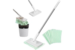 Snap Grip Mini Mop, Lazy Mop with 10 Reusable Cleaning Cloths, Convenient Cloth Changing MiniMop for Floor, Wall, Window, Bat