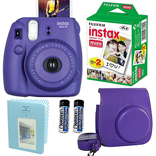 Fujifilm Instax Mini 8 Instant Film Camera Grape With Fujifilm Instax Mini Instant Film Twin
