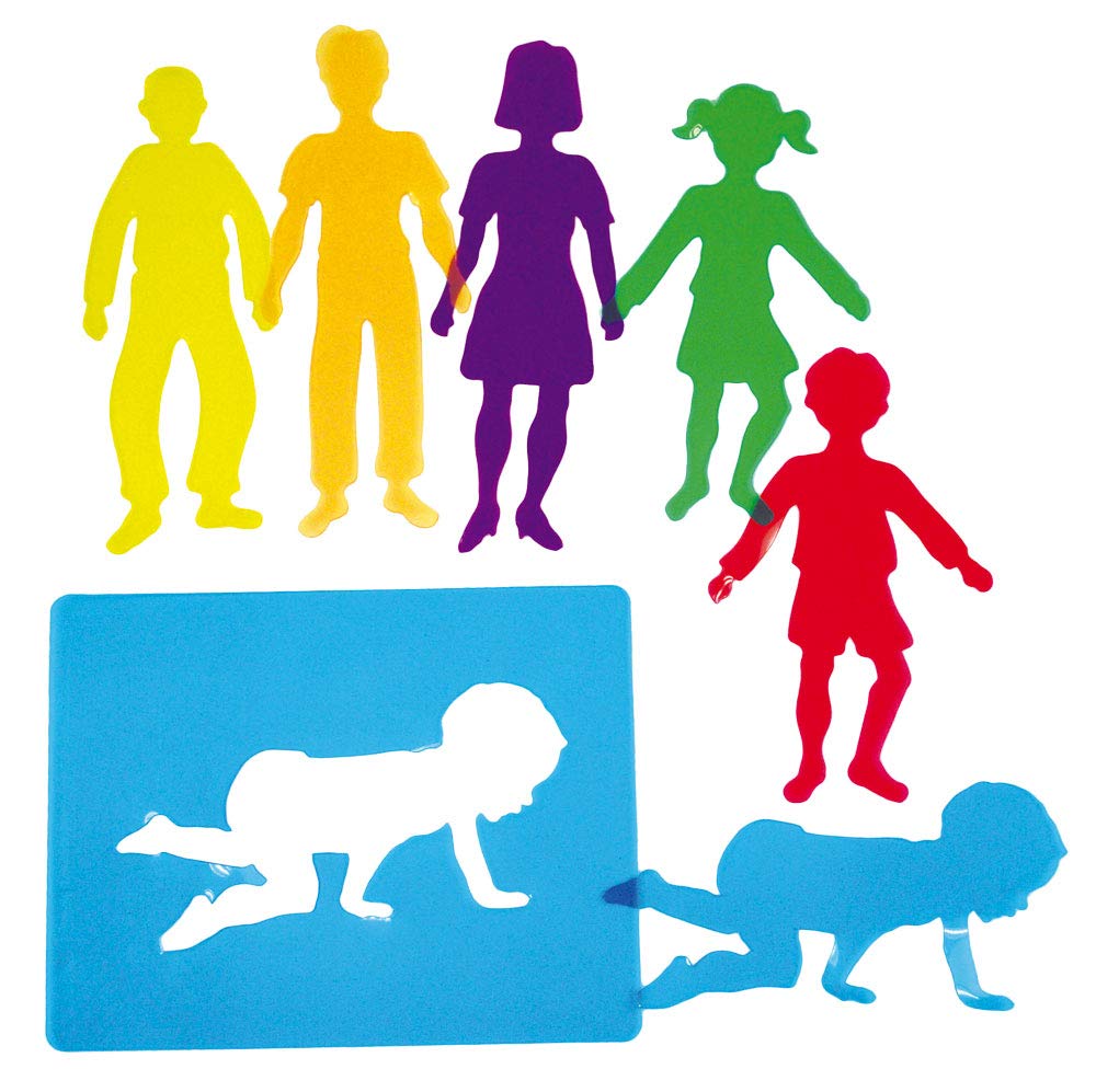 HenBea 910 – Translucent People Shape Stencils for Painting and Drawing, Reusable, Wooden Wall Painting Decoration (Pack of 6