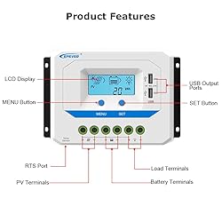EPEVER® 10A Solar Charge Controller 12V/24V Auto