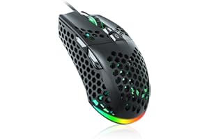 SOLAKAKA RGB Wired Gaming Mouse with Honeycomb Shell,Adjustable 12800 DPI,7 Programmable Buttons,Lightweight Gaming Mice Ergonomic Computer Mouse Gaming for Windows/PC/Mac/Laptop Gamer