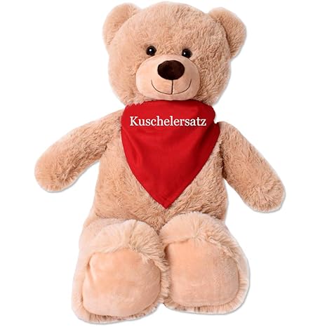 TE-Trend XL Plüsch Teddybär Riesen Teddy Kuscheltier Kuschelteddy Bär 80cm braun Plüschbär sitzend Kuschelersatz